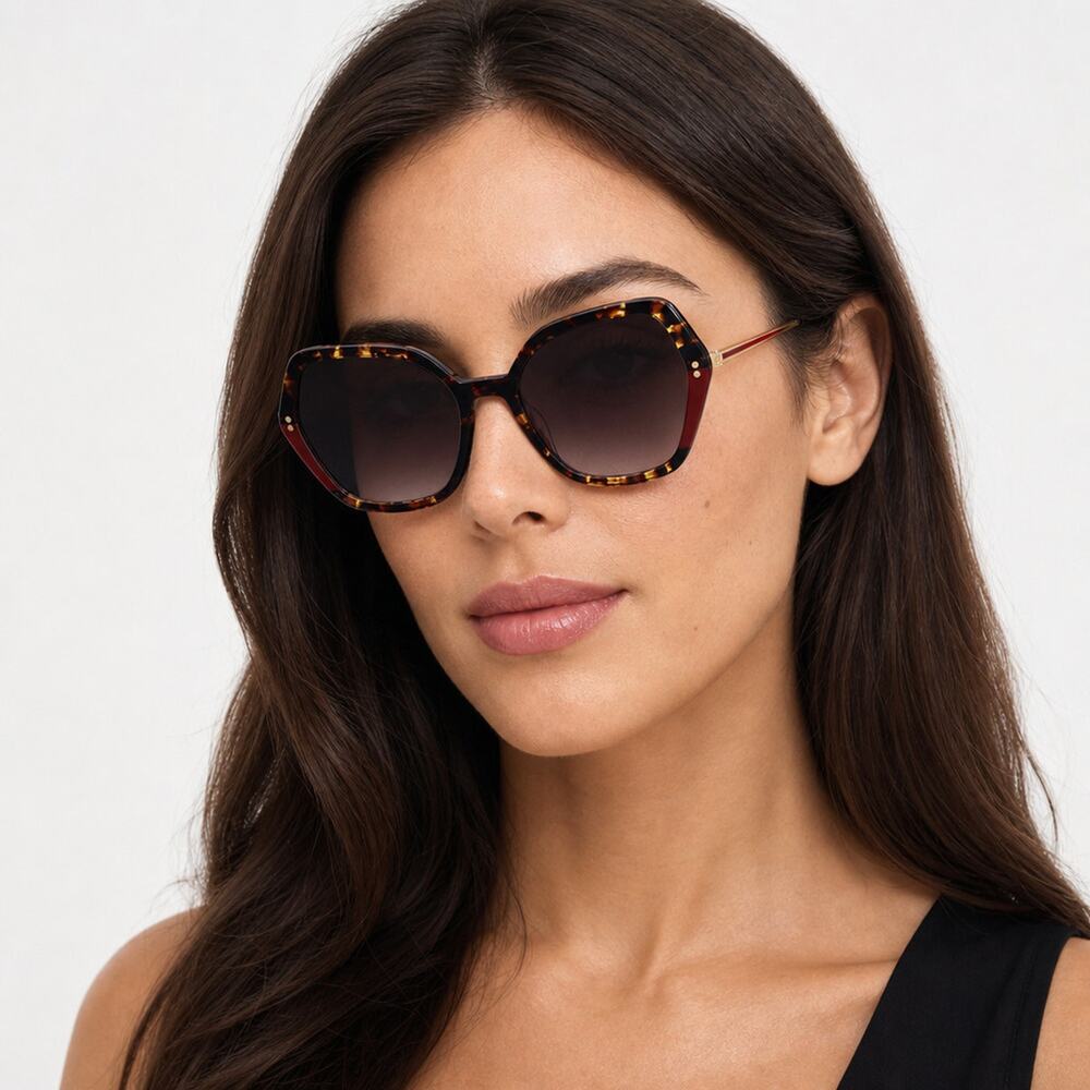 NEW Carolina Herrera HER 0185/S 0O63HA Havana/Red Sunglasses authentic